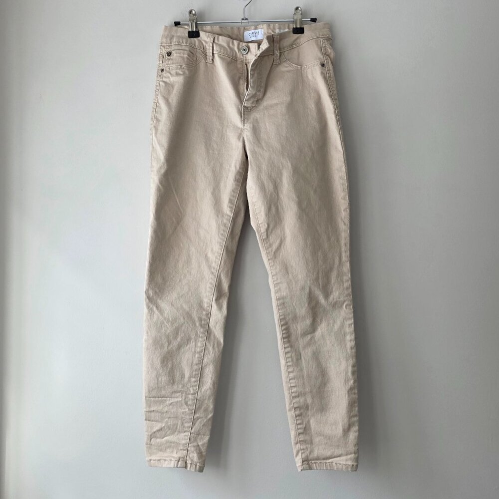 CURVE APPEAL Ankle Minimalist Jegging | 8/29 | Khaki Mid Rise Skinny Pockets